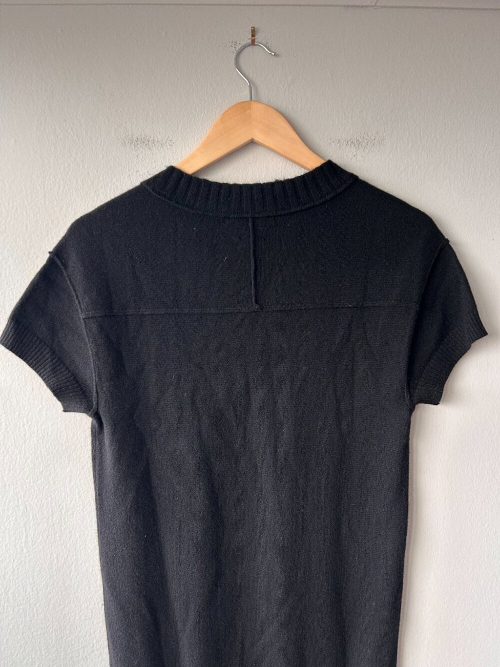 Banana Republic 100% Cashmere Short Sleeve Sweater Dress Black Crew Neck XS - Picture 4 of 8